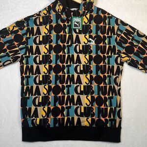 PUMA MEN HC ALLOVER PRINT SHORT SLEEVE HOODIE- NWT-Men medium